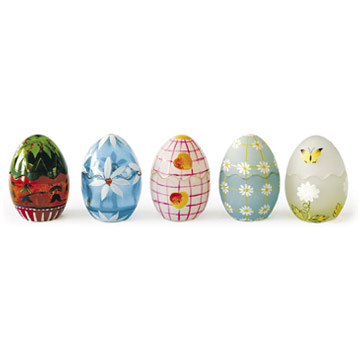 Hand Painted Glass Egg Sets
